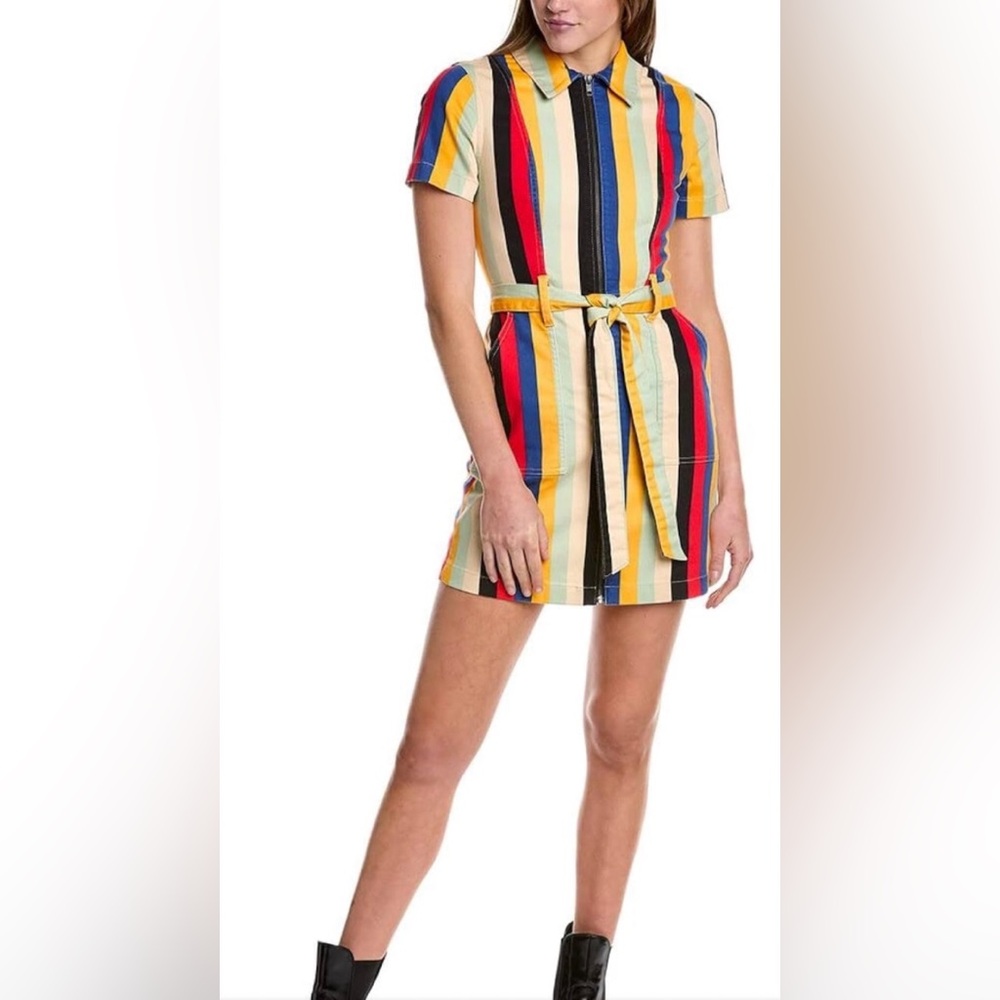 Alice + Olivia Stripped Denim Dress